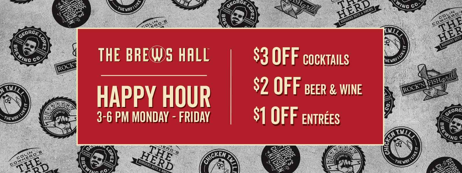 Happy Hour Offerings The Brews Hall